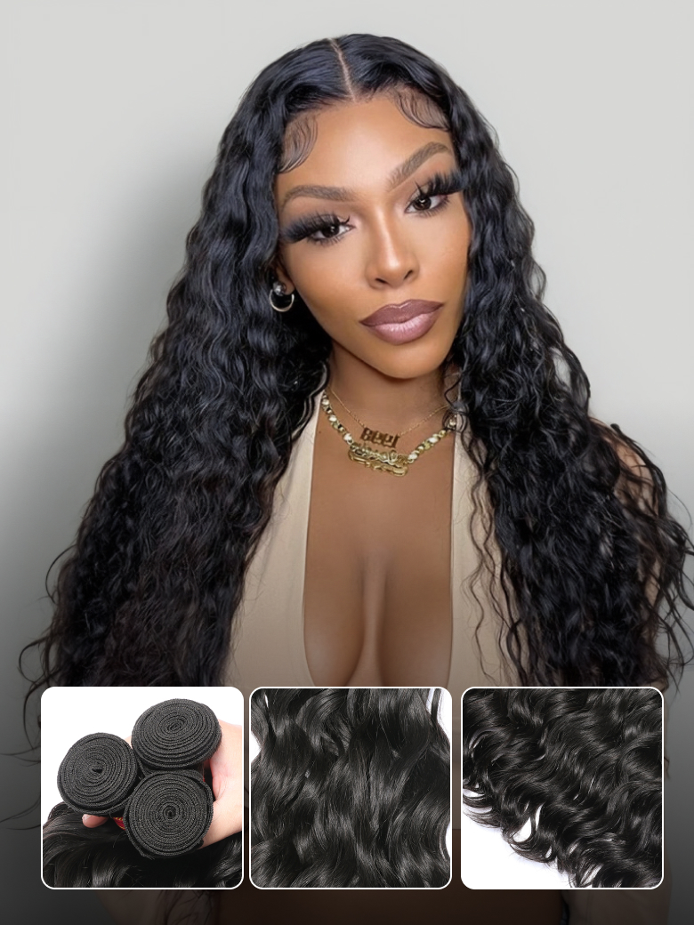 Nadula Best 3 Bundles Indian Virgin Hair Natural Wave Wavy Indian Virgin Human Hair Weave