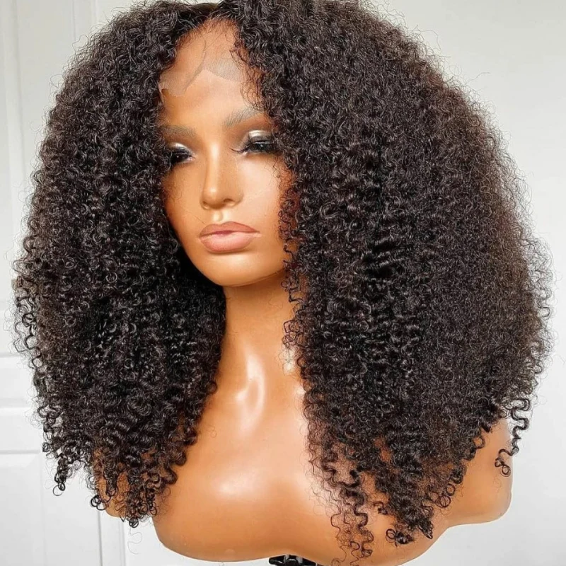 Klaiyi Hair $100 OFF | Code: SAVE100 4c Kinky Curly 13x4 Lace Front Wig Human Hair 4脳4 Lace Closure Wigs