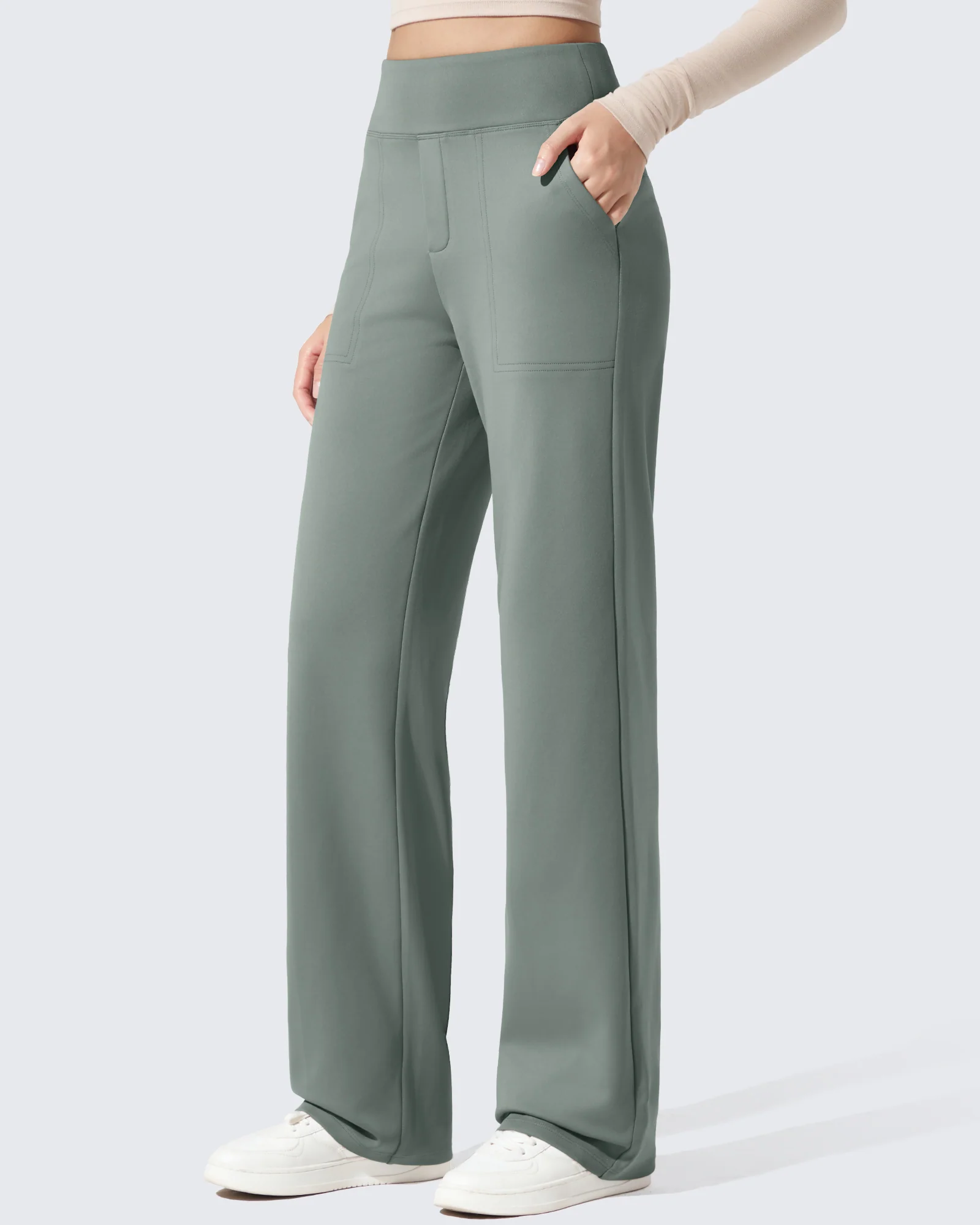 EverGoing Fleece Lined High-Waisted Dressy Pants