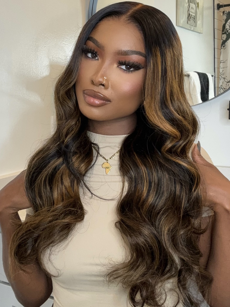 Nadula Super Sale Balayage Highlight Body Wave Wigs Human Hair Wigs On Sale