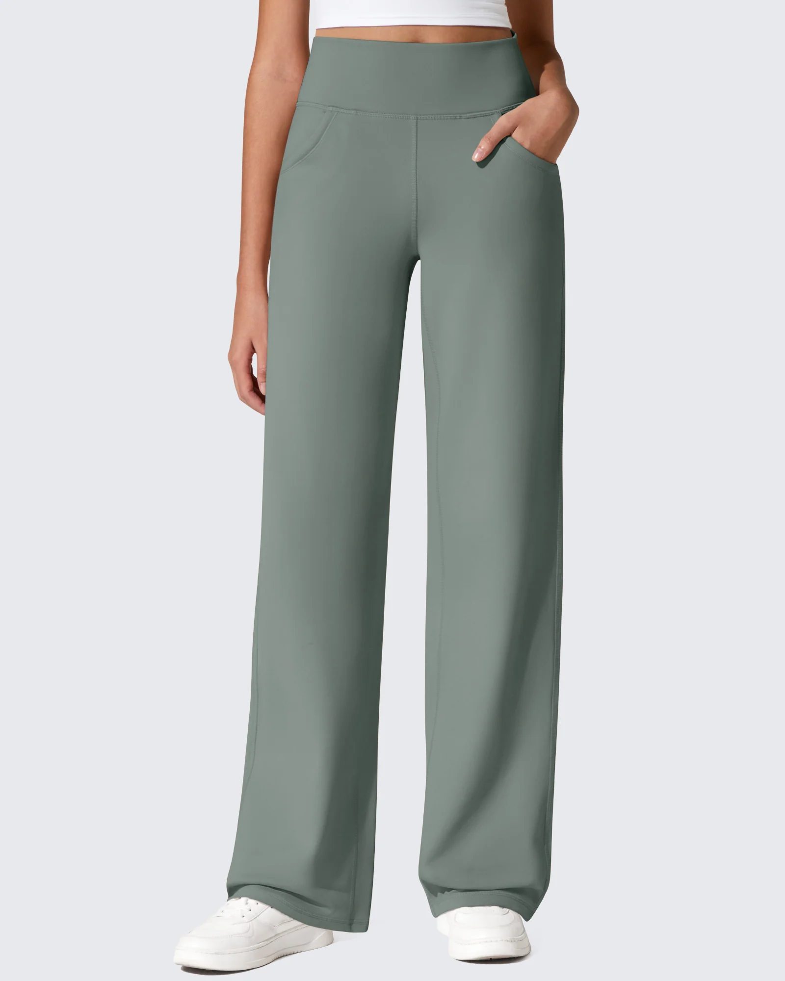 EverGoing Fleece Lined High-Waist Wide Leg Thermal Trousers