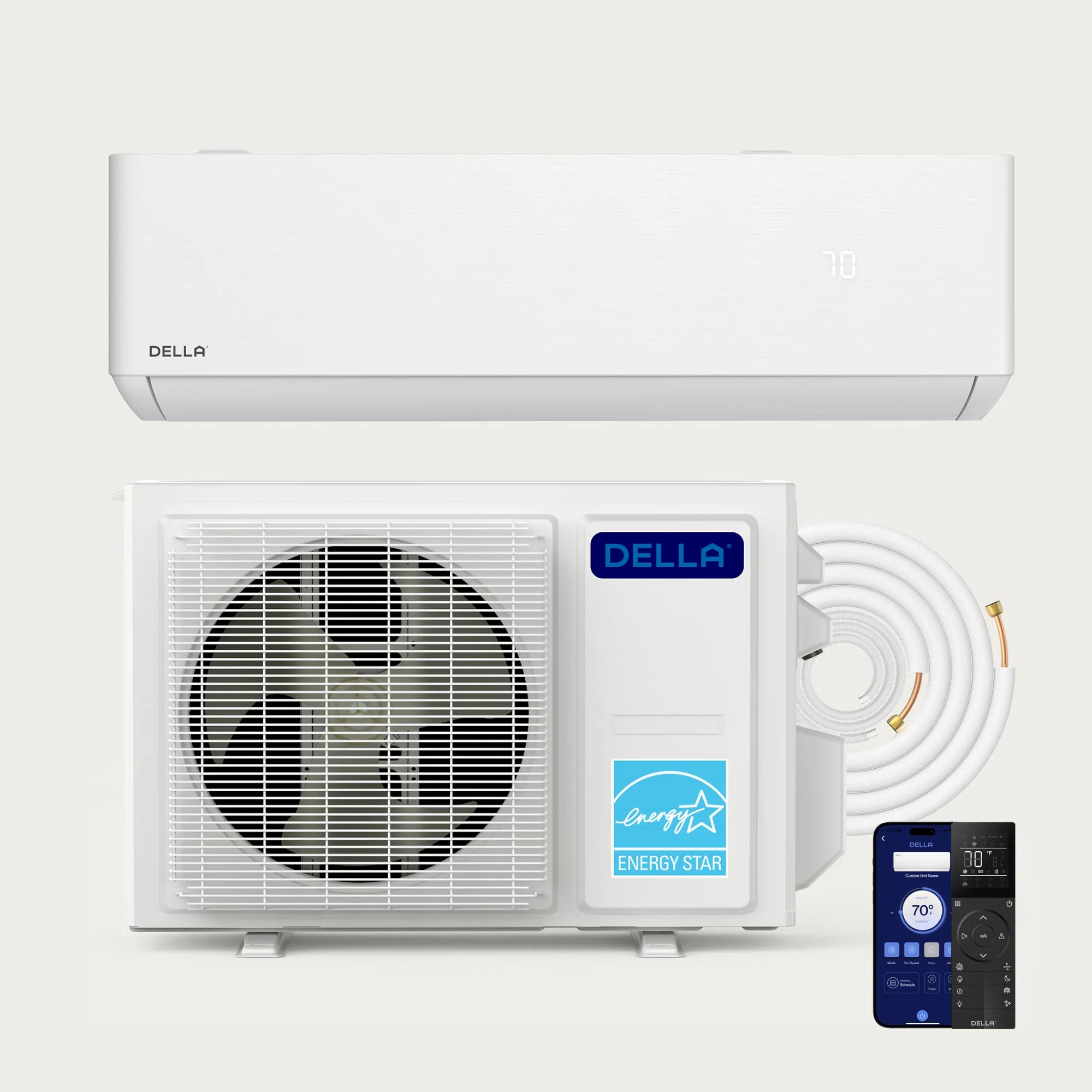 DELLA Optima Series 9000 BTU 23 SEER2 Ultra Heat Mini Split AC
