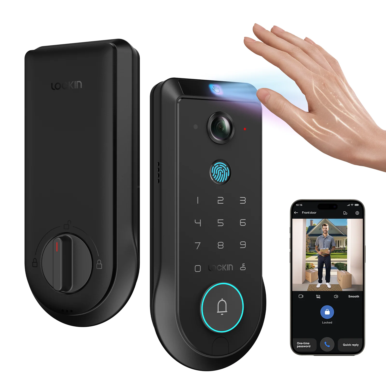 Veno Pro Palm Vein Recognition Video Smart Lock + Solar Panel