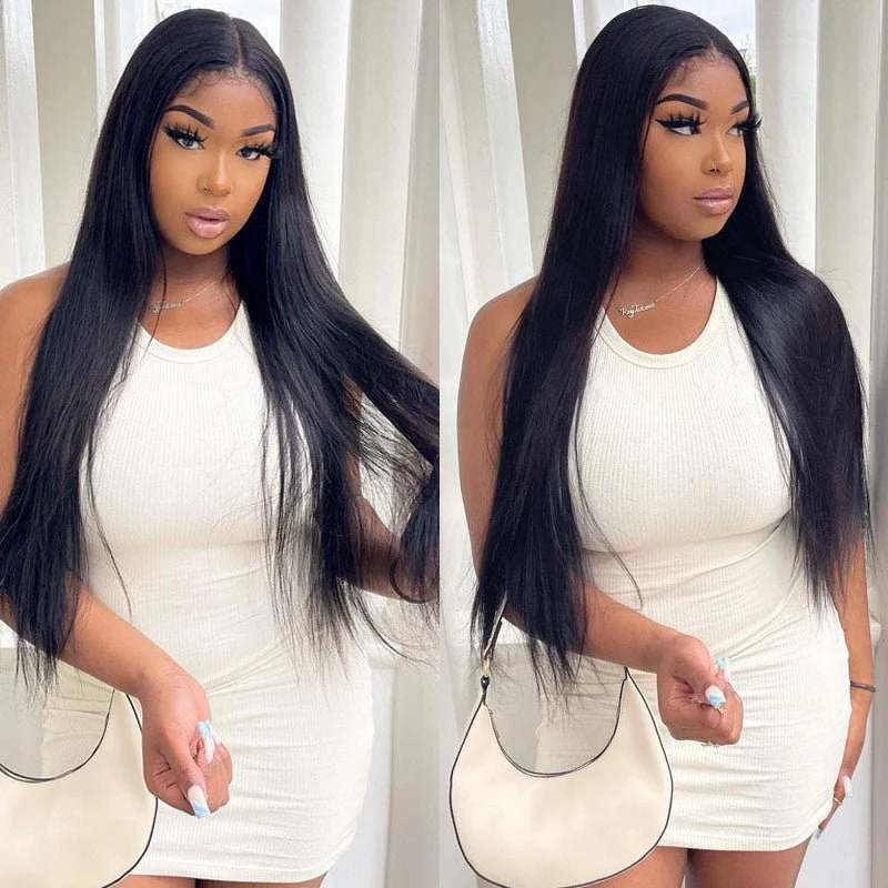 4x4 HD Transparent Lace Closure Wigs Long Straight Hair 100% Virgin Human Hair Wigs-Geeta Hair