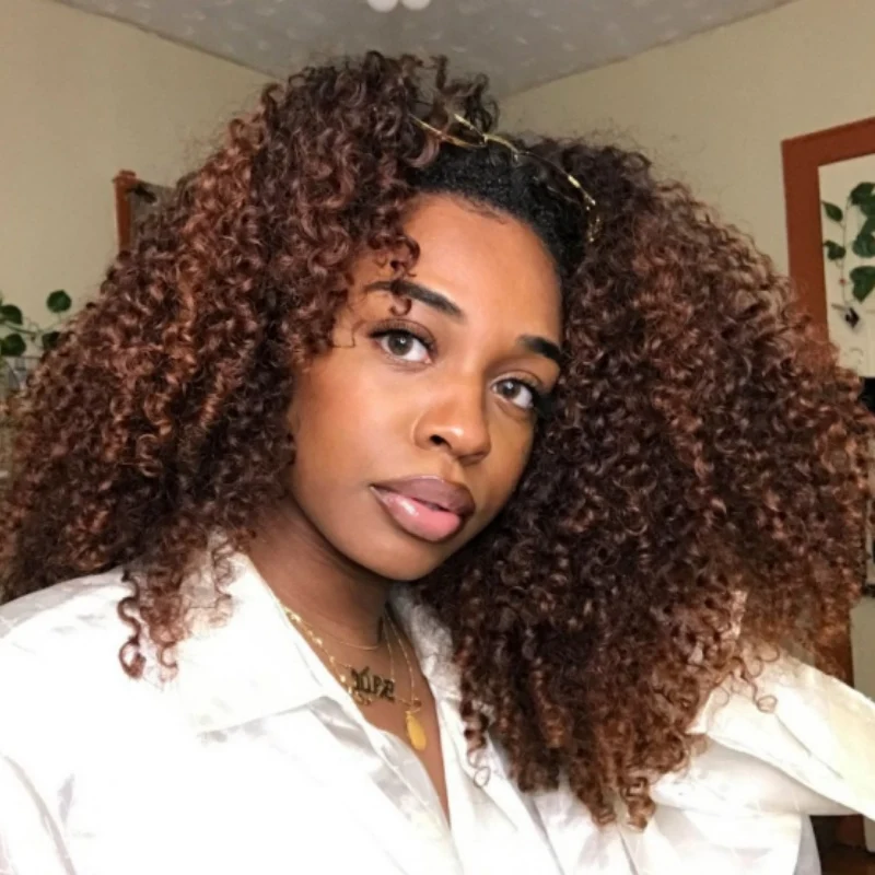 $100 Off | Amanda 7x5/13×6 HD Glueless Lace 300% Density Deep Curly Wig Ombre Color Flash Sale