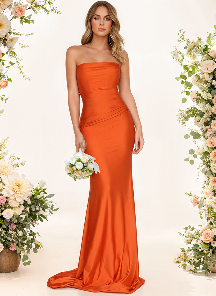Strapless Fitted Trumpet/Mermaid Jersey Bridesmaid Dresses