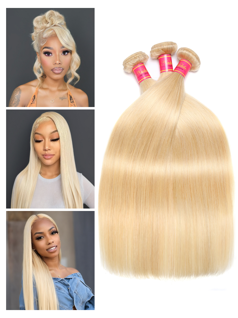 Nadula 4 Bundles 613 Blonde Hair 100% Virgin Human Hair Straight Wave Hair Weave