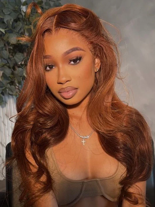 #30 Brown Wig 5x5 13x4 13x6 Lace Front Wigs 3D Body Wave Virgin Human Hair Wigs