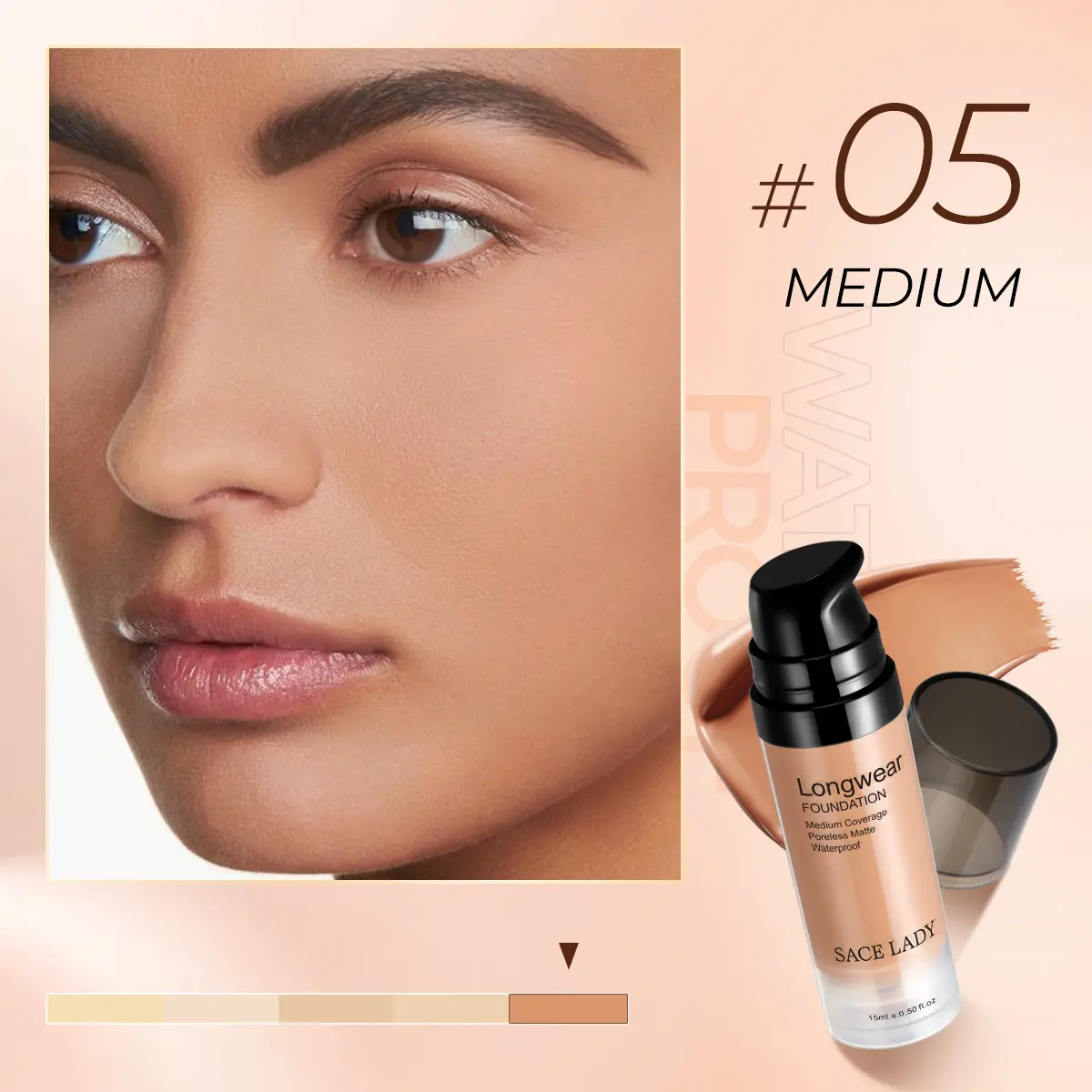 MATTE WATERPROOF LIQUID FOUNDATION - Medium