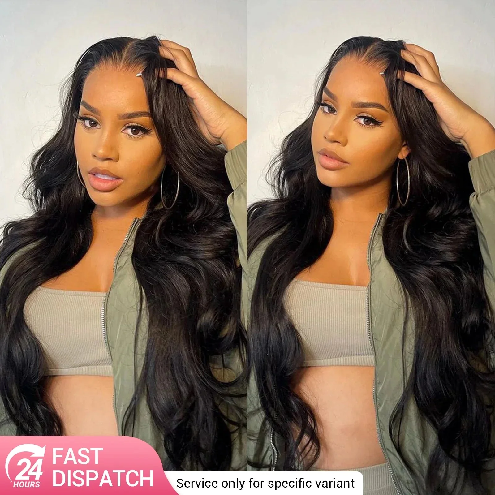 Geeta Hair 13x4 Lace Loose Body Wave Human Hair Wigs Ocean Wave Lace Front Wigs with Curtain Bangs Full 300% Density
