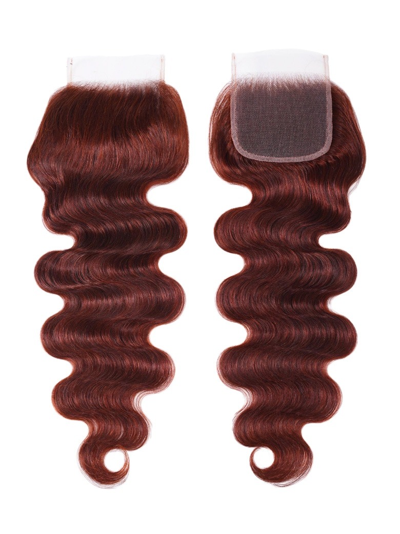 Nadula 4x4 Lace Closure Reddish Brown Color Body Wave and Straight High Quality Human Hair