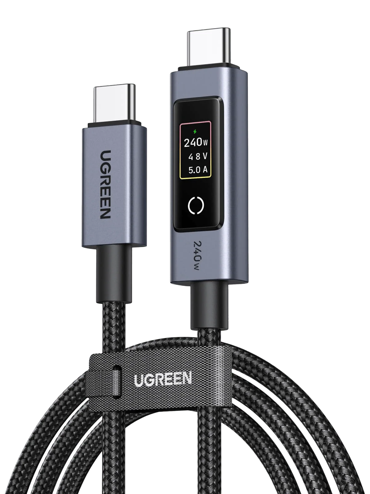UGREEN Nexode 240W USB-C Cable with Digital Display, 6.6ft (2m)