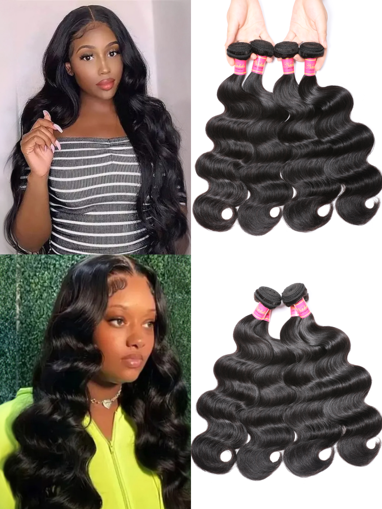 Nadula Soft Brazilian Virgin Hair Body Wave 4 Bundles Natural Human Hair Weave For Sale