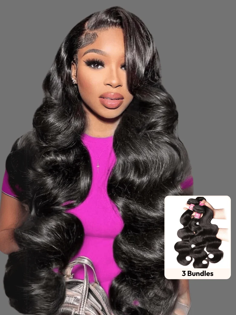 Klaiyi Hair 3 Bundles Body Wave Virgin Hair 100% Unprocessed Human Hair Extension Deals, 8 8 8